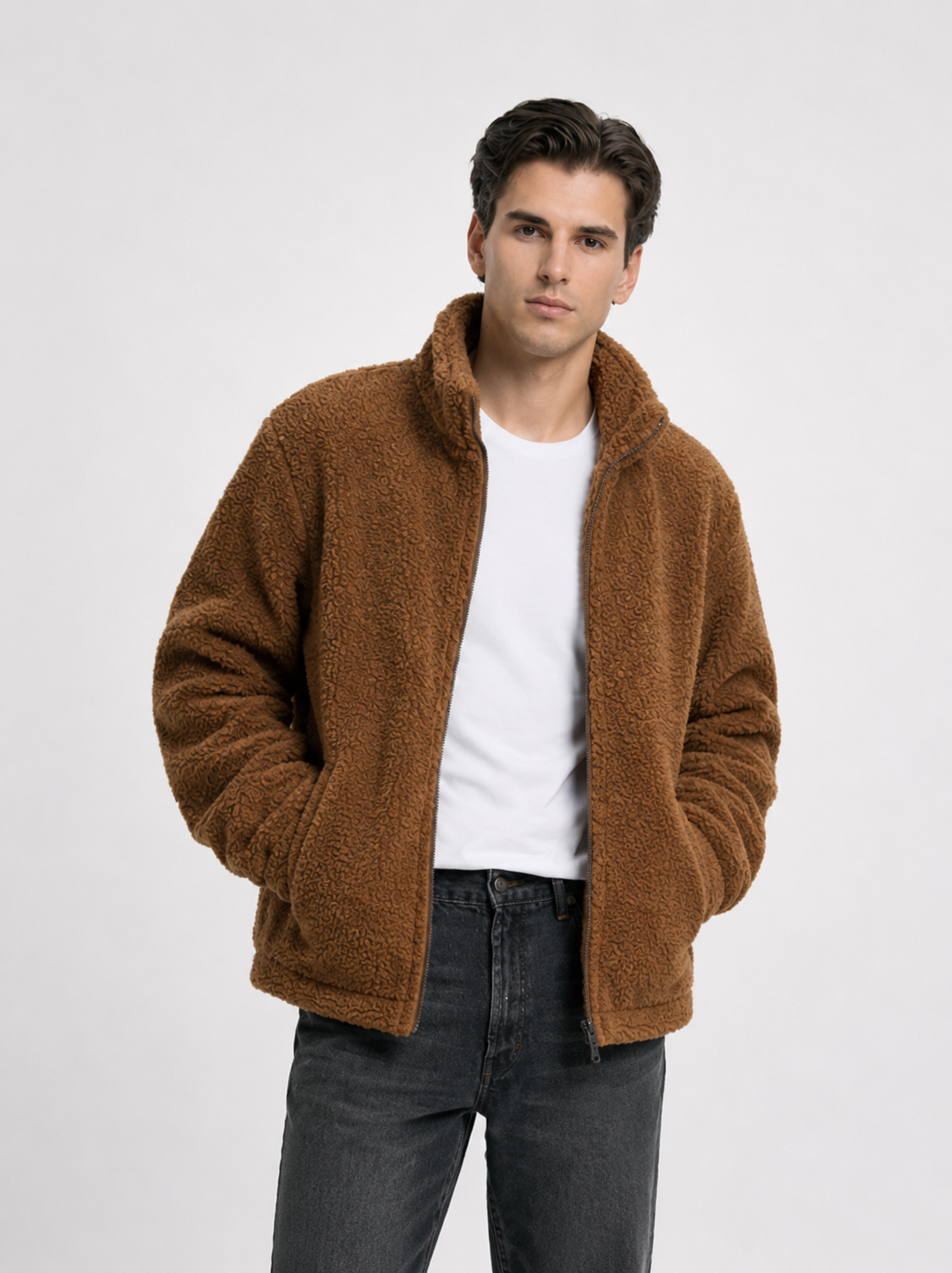 Chaqueta Polar con Cuello y Cierre